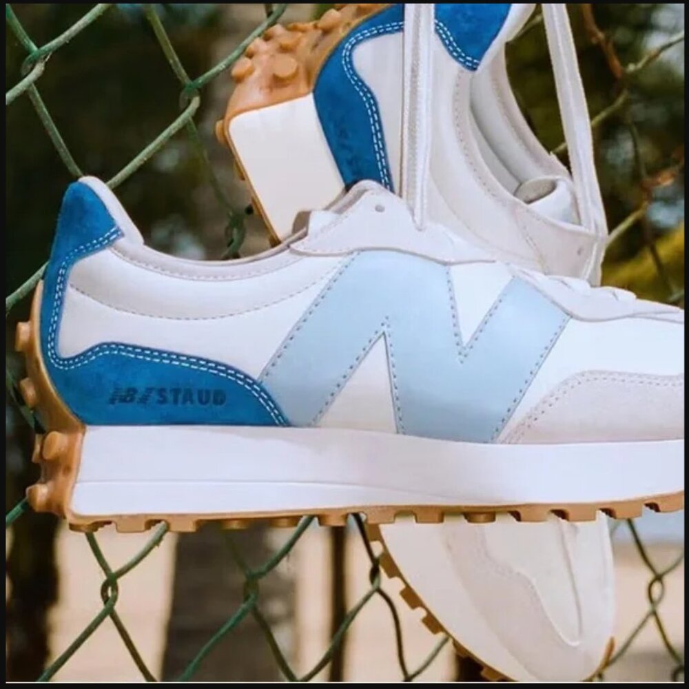 New Balance x Staud Limited Edition 327 Unisex Sneaker Blue and White